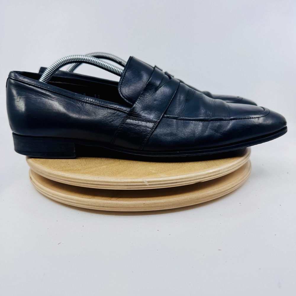 To Boot New York Francis Penny Loafers Mens 11 Black Leather Dress Slip On Shoes